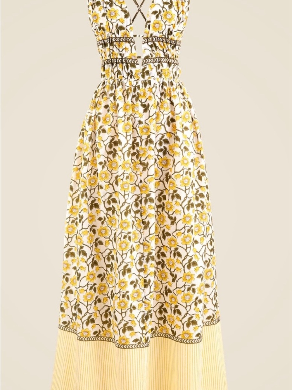 J. Crew “Daisy Daze” Yellow Floral Maxi Dress
